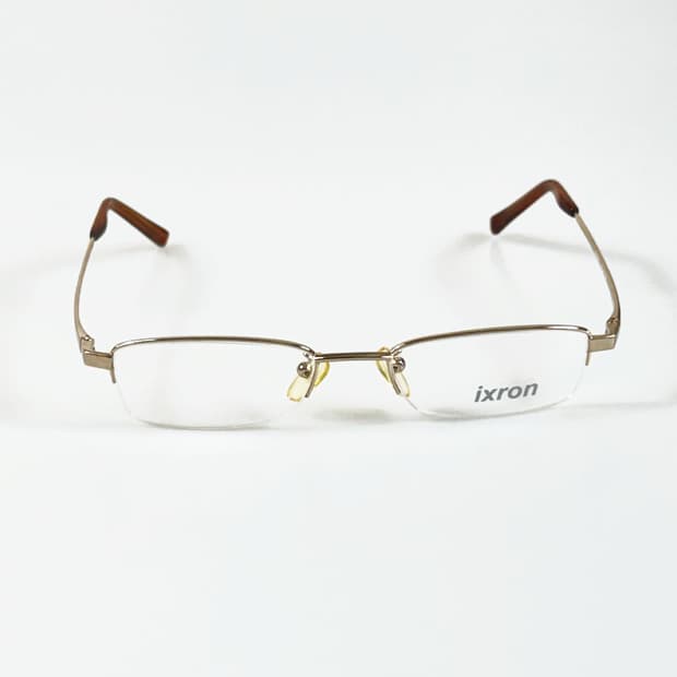 90s IXRON 골드 메탈 반무테 스퀘어 빈티지 안경
