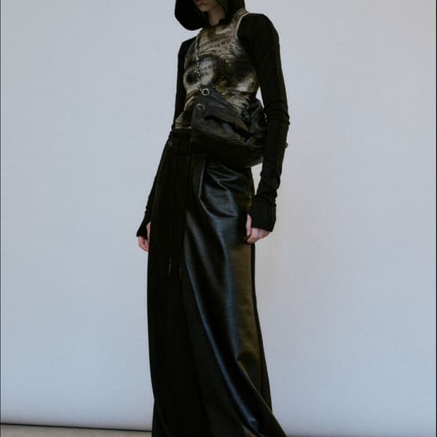 카르넷 아카이브 레더 스웨이드 팬츠