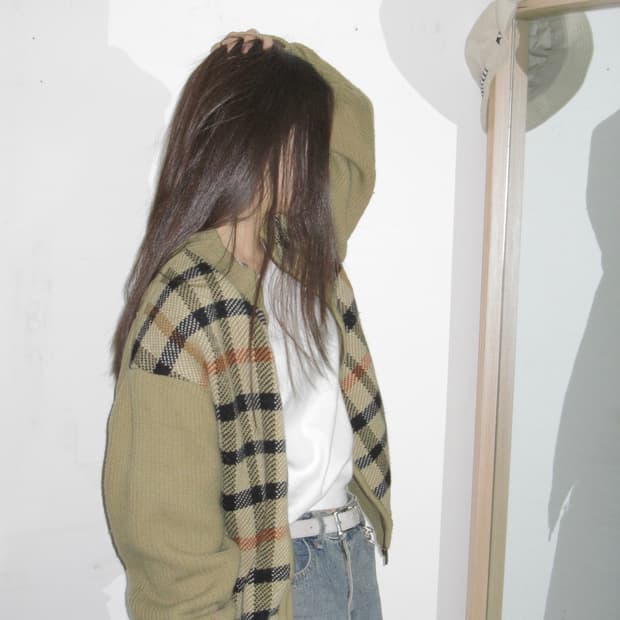 닥스 코지 체크 집업