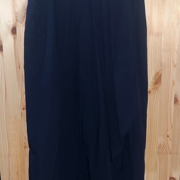 ENEME 빈티지 네이비 버튼 랩스커트