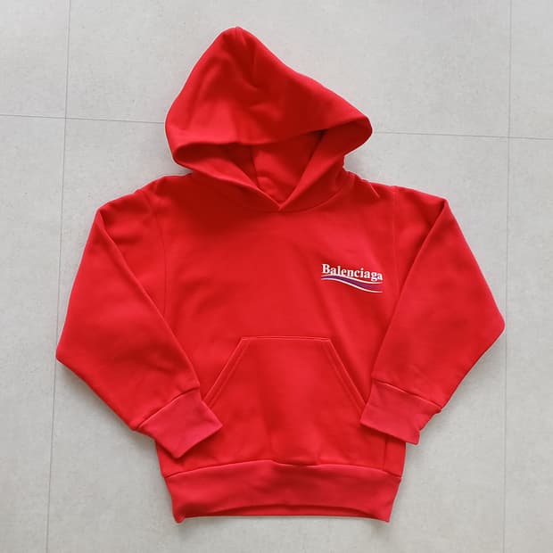 발렌시아가 키즈 웨이브 로고 후드