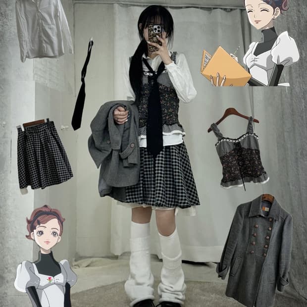 바디라인 무채색 러블리 하치깔 니혼진 코디세트 