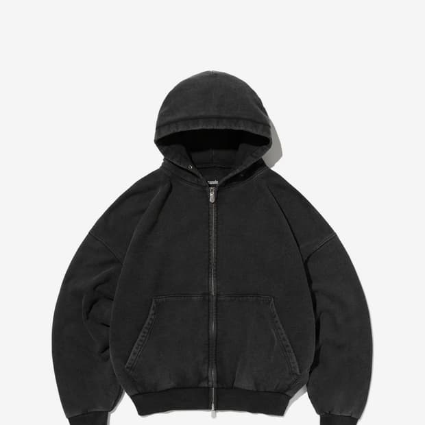 CROPPED WASHED HOOD ZIP UP M사이즈