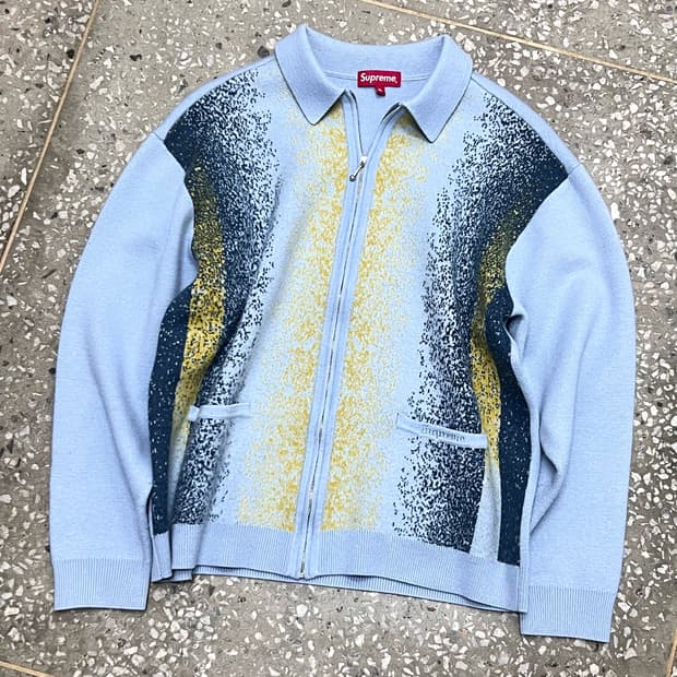 Supreme Gradient Stripe Zip Up Cardigan 