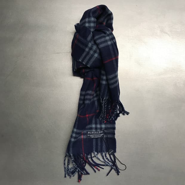 버버리 정품 메리노/캐시미어 머플러 네이비