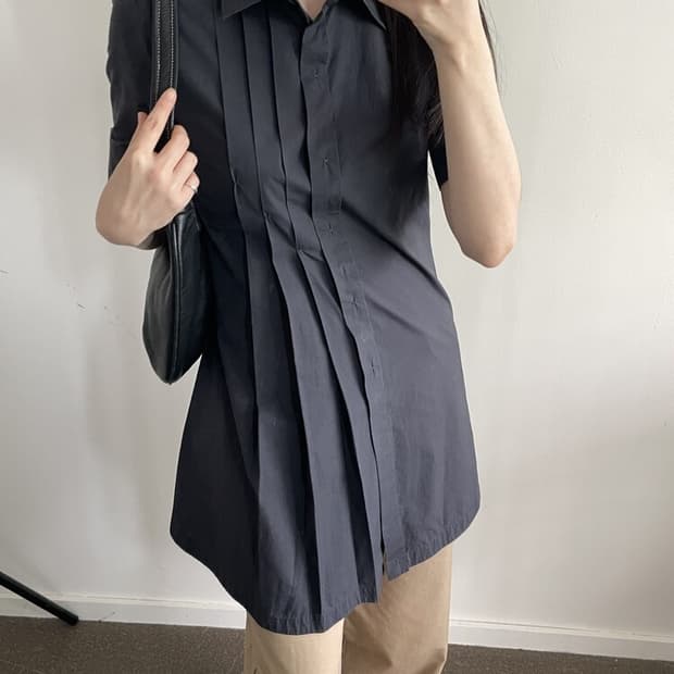 SPORTMAX pintuck half shirts