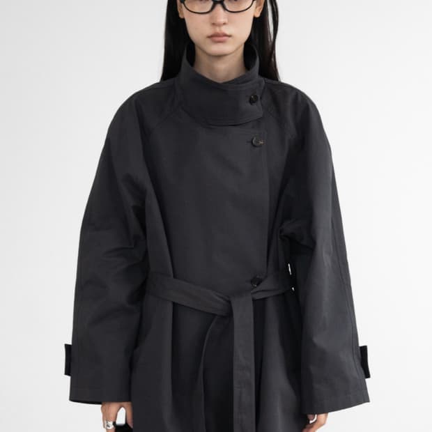 피키소사이어티 미들 트렌치 코트 차콜 급처