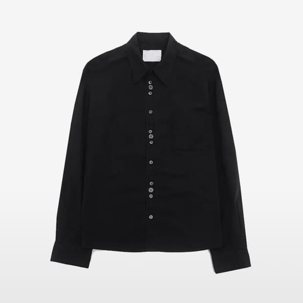 (네고가능)음양 3 버튼 셔츠 3-Button Shirt black