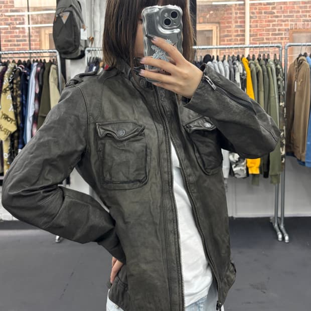 VTG 투포켓 레더자켓