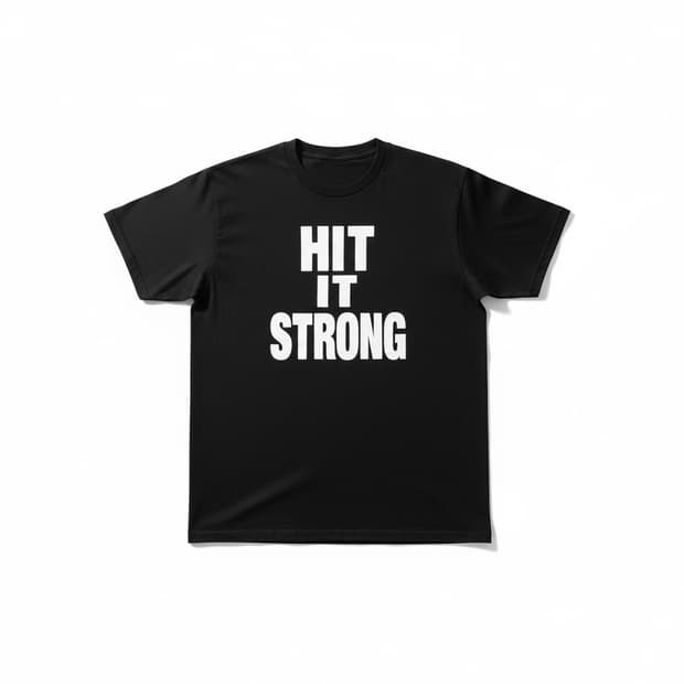 WWE 더락 HIT IT STRONG 검정 티셔츠 M