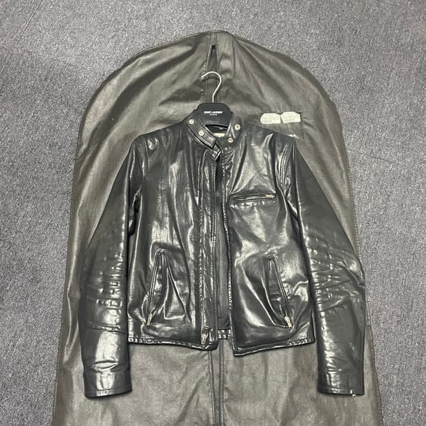 생로랑 레더 레이싱 자켓
