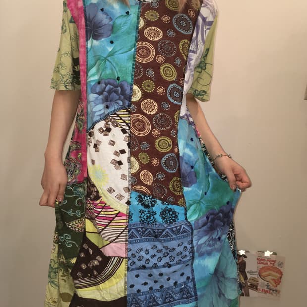 jpn vintage 오리엔탈 패턴 박시 원피스