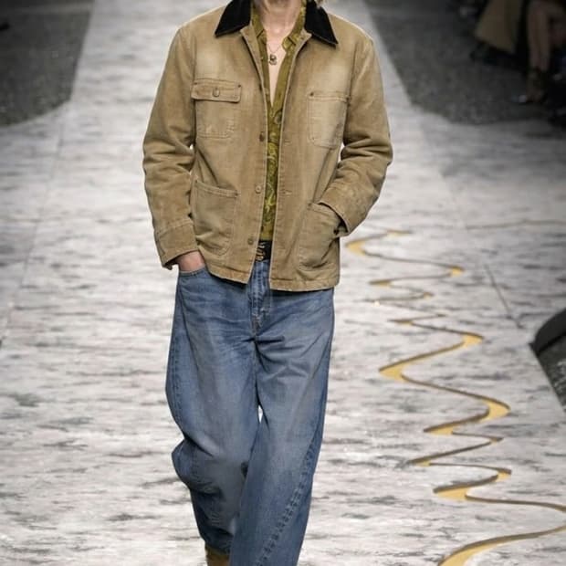 캐리오버 퓨에르옴므 레더 카라 올드 빈티지 워크자켓