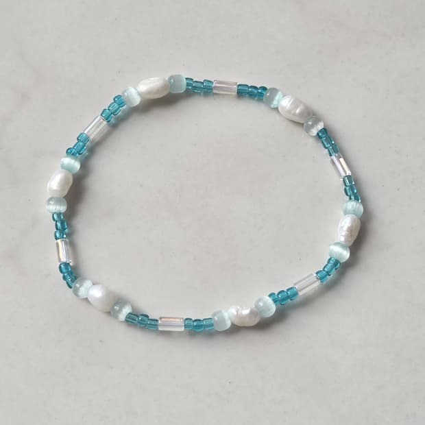 [Handmade] ocean blue 비즈팔찌