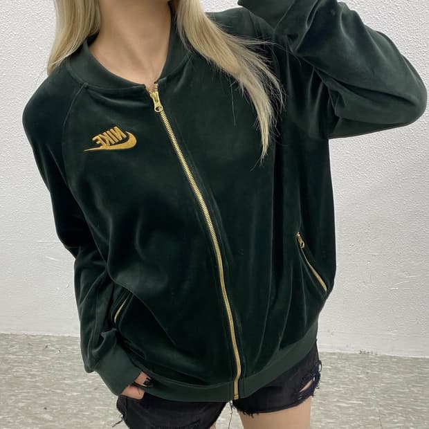 나이키 딥그린 벨벳 집업 XL