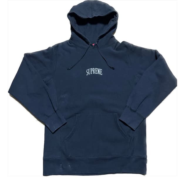 슈프림 글리터 아치로고 후드 블랙