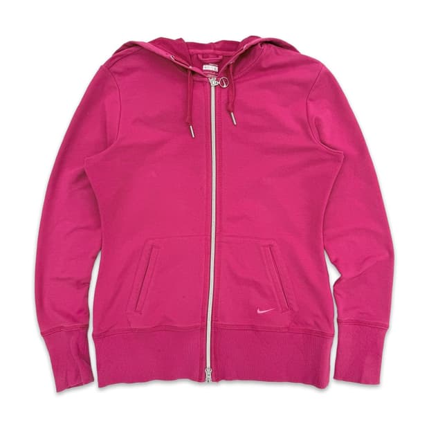 빈티지 나이키 핫핑크 로고 후드 집업