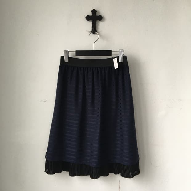 Stripe pattern midi skirt