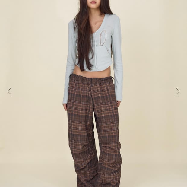 [S] GLOWNY 글로니 체크 트랙팬츠