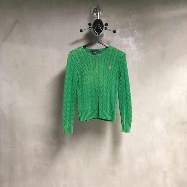 폴로 랄프로렌 케이블 니트 그린 S(W)