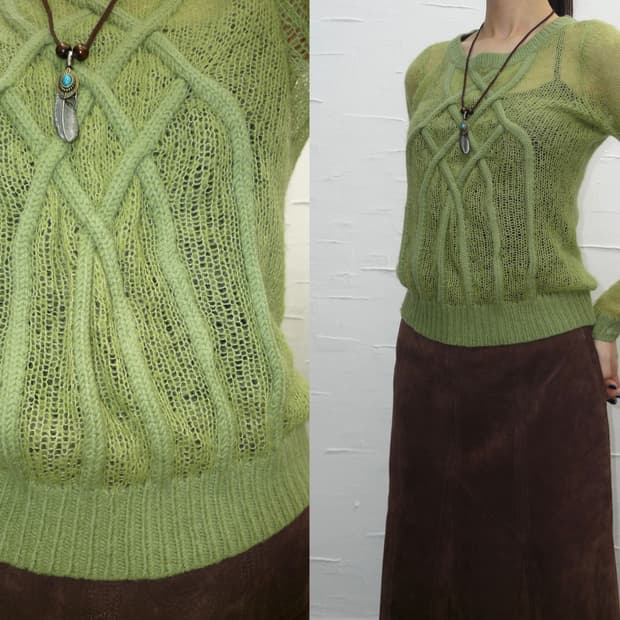 Lime green knit
