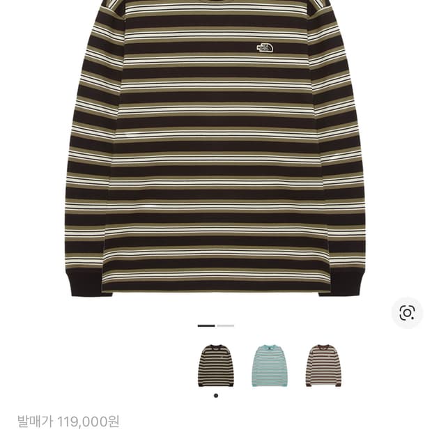 노스페이스 이지온 스트라이프 롱슬리브 R/티셔츠 블랙 - 25FW