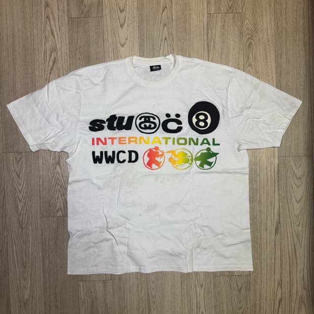 스투시 CPFM 발포 나염 티셔츠 화이트