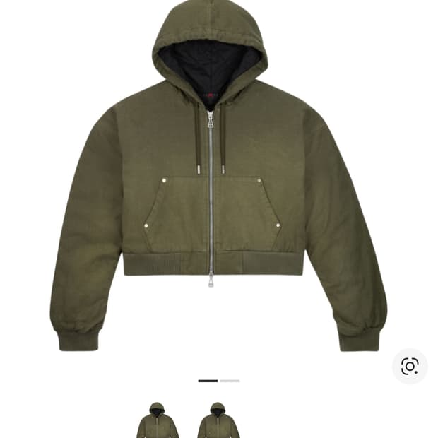 조던 X 트래비스 스캇 후드 캔버스 워크 자켓 캑터스잭 ma1 후드