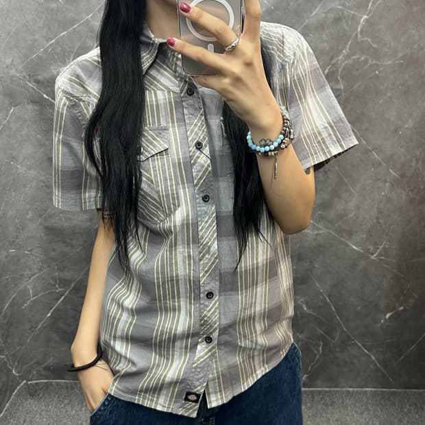 디키즈 반팔 체크셔츠 s399