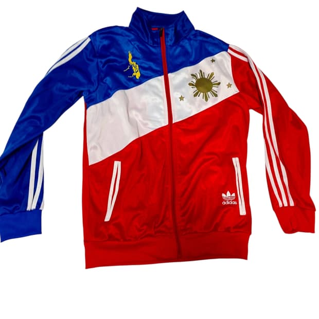 아디다스 필리핀 국대 블루 레드 사선 배색 트랙탑 져지 (실측90-95)
