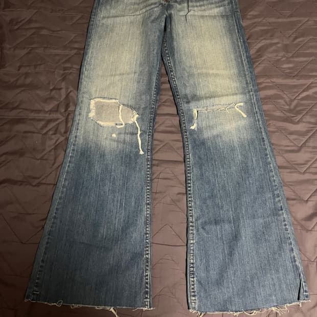 어번아웃피터스 디스트로이드 부츠컷 와이드 데님