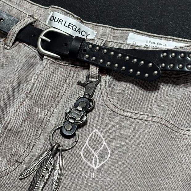 🌗 Stud vegetable belt / 스터드 베지터블 소가죽 벨트