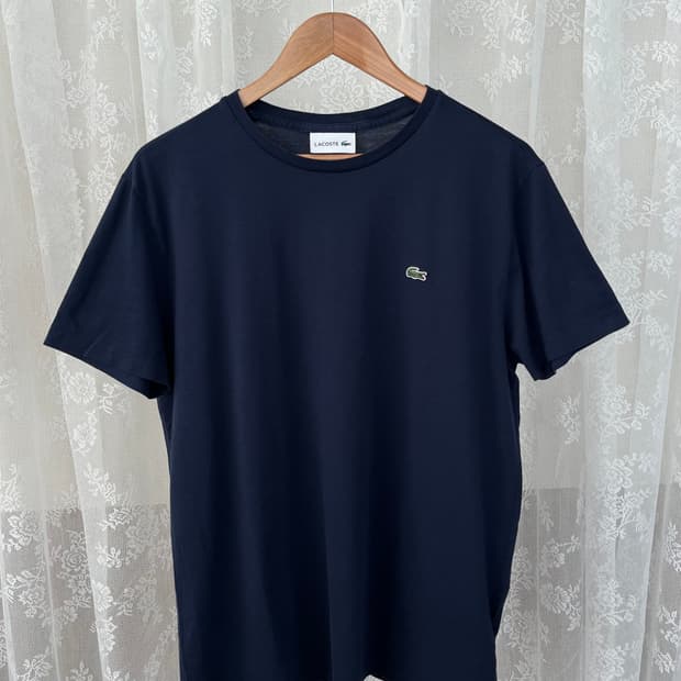 XL) 라코스테 피마 코튼 반팔 티셔츠 네이비