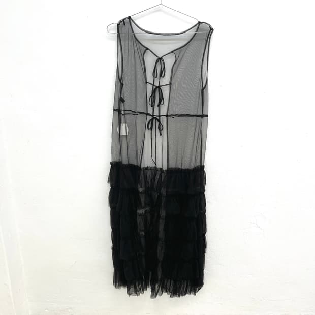 Black sheer tulle layered  dress