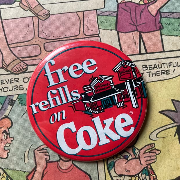 빈티지 coke 코크 프린팅 레드 핀 버튼 뱃지 브로치 악세사리