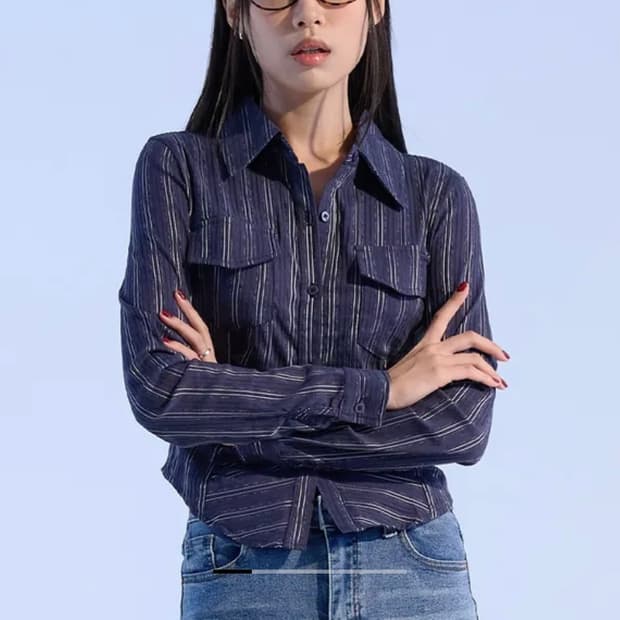 (슬기착용) 모아 스트라이프 셔츠