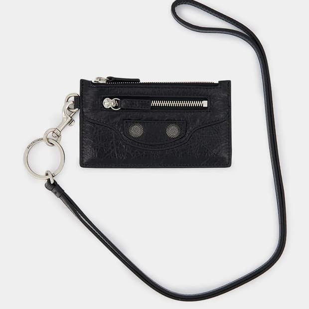 발렌시아가 르 카골 맨 카드 케이스 온 키체인 블랙