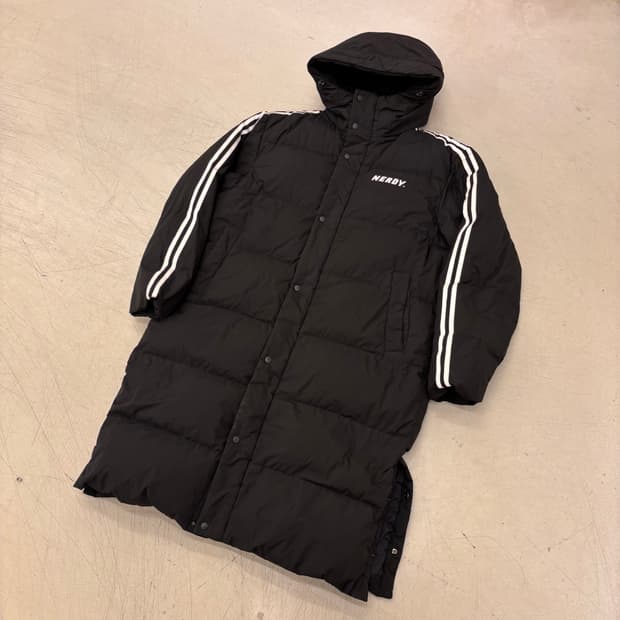 널디 빅로고 블랙 롱패딩