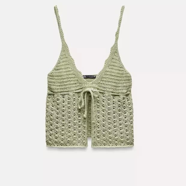 크로셰 니트 캐미솔 탑 새상품