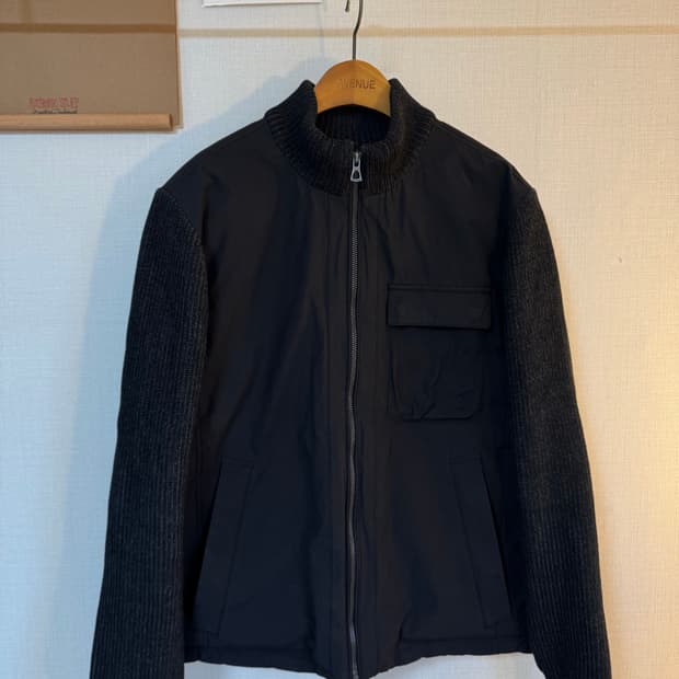 [L]시리즈 구스다운 니트패치 패딩 자켓