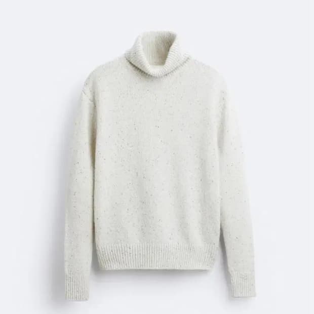 자라 리미티드 에디션 텍스쳐드 스웨터 에크루 XL