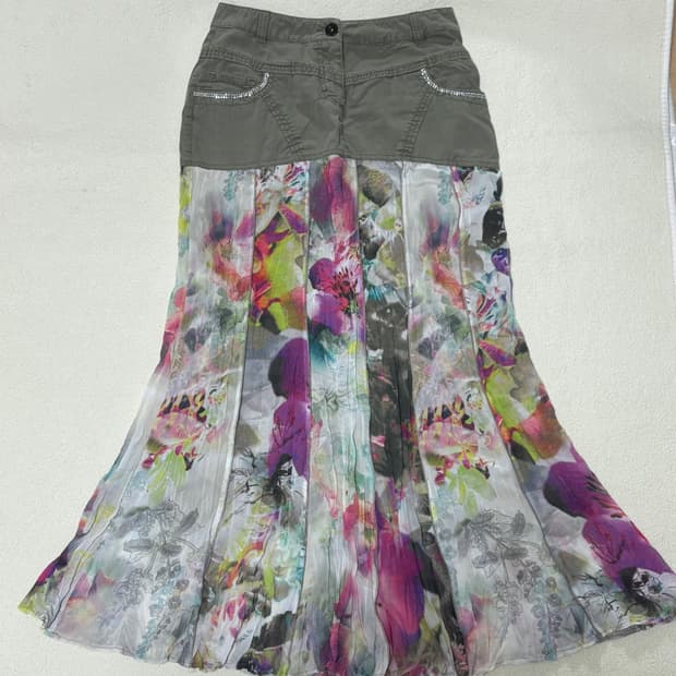 빈티지 플라워쉬폰스커트