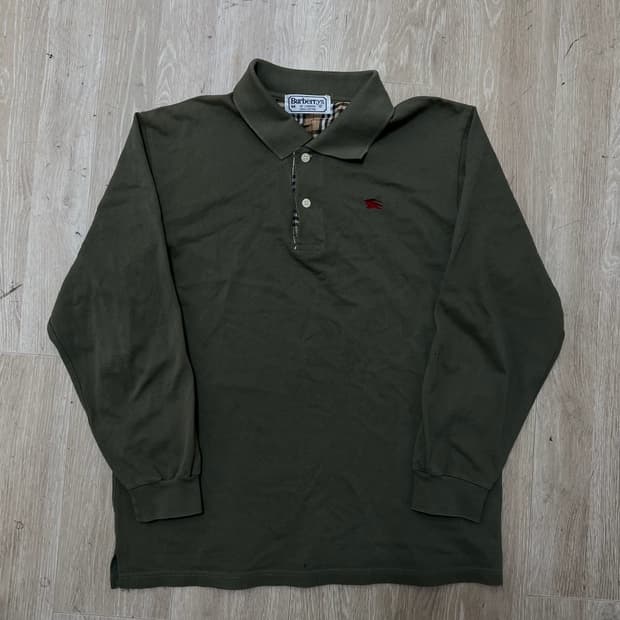 버버리 런던 노바체크 PK 긴팔 카라티 M/95 