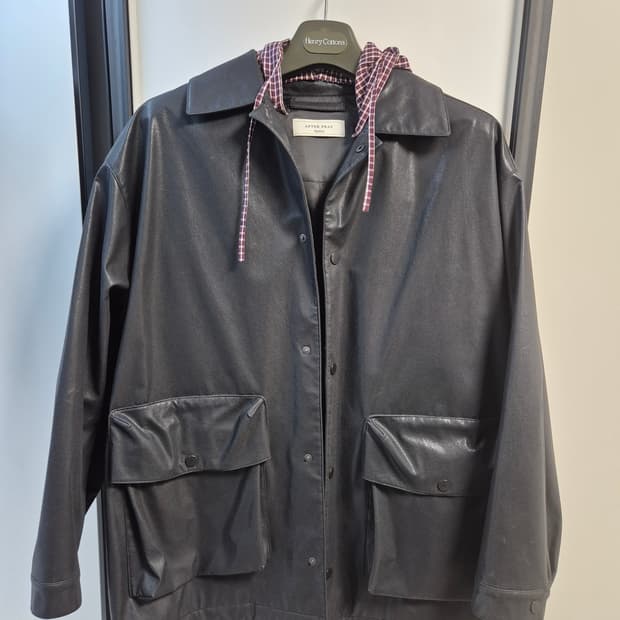 애프터프레이 코티드 후드 코트 블랙 M