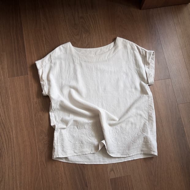 paisley embroidered cotton top