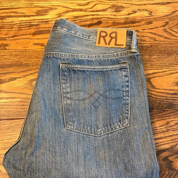 10s RRL 더블알엘 스트레이트 핏 데님 팬츠 라이트 워시