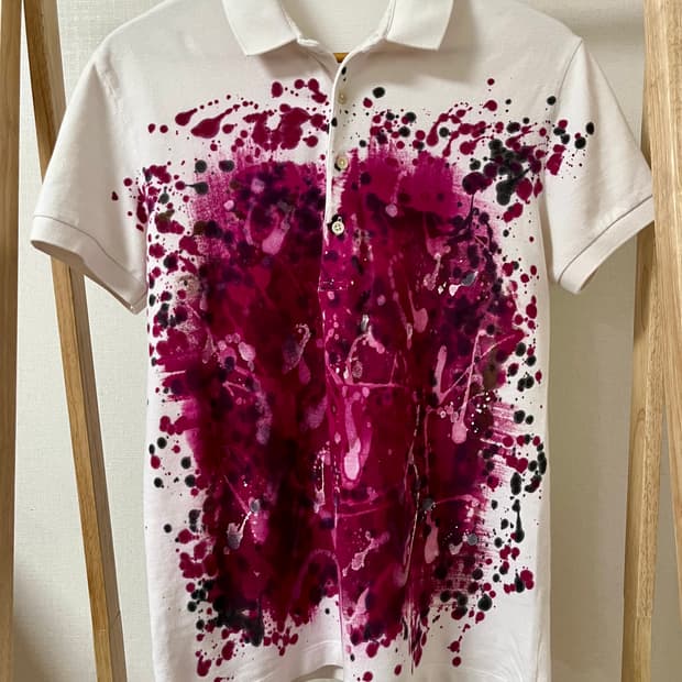 보테가베네타 화이트 잉크 스플래쉬 폴로 48 정품