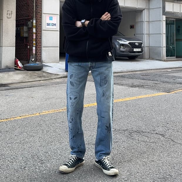  90s 리바이스 USA 501 에일리언 데님 팬츠 