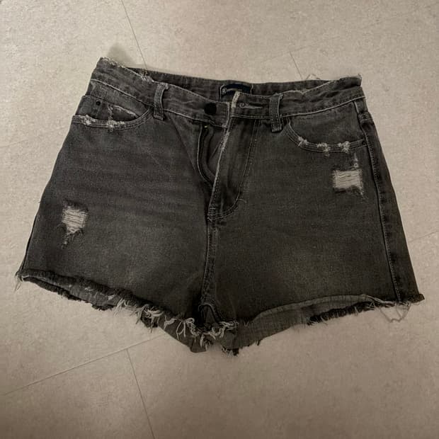 빈티지 흑청 데님 숏팬츠