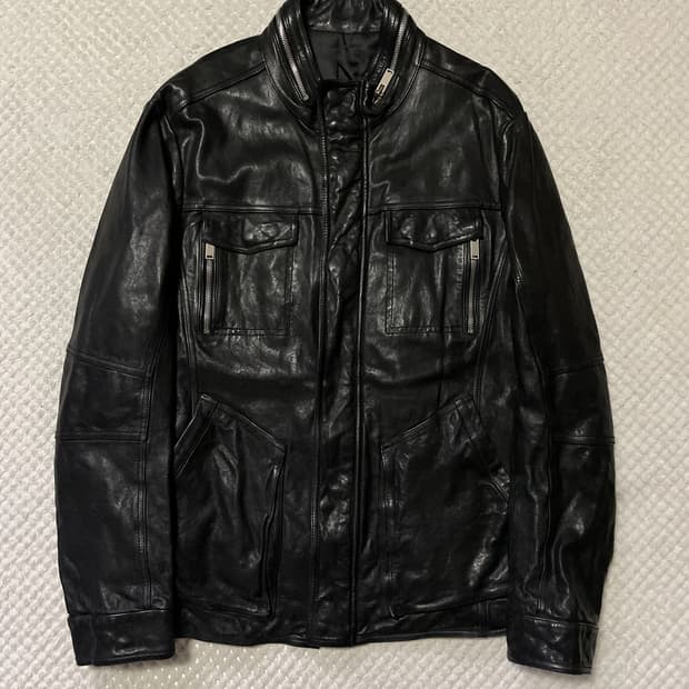 광희시장 웨스턴 무드 램스킨 양가죽 바이커 레더 자켓